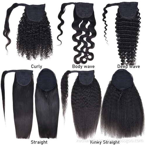 Top Quality Brazilian Ponytail Extensions Human Hair Ponytail Curly Drawstring Ponytails For Black Women